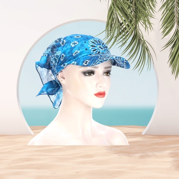 Royal Blue Popular Stylish Bandana Scarf  Sun Cap !! - Picture 4 of 9